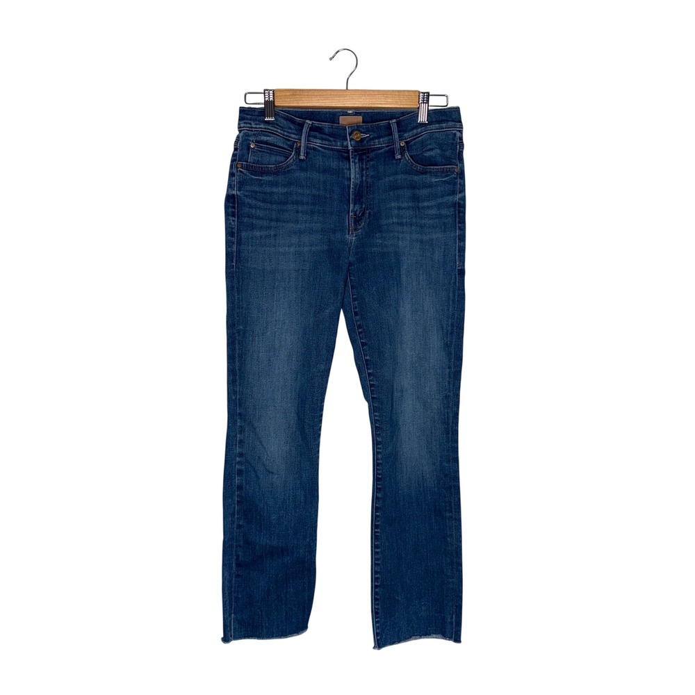 Mother The Rascal Ankle Snippet Women 29 Blue Excellent Raw Hem Straight Jeans